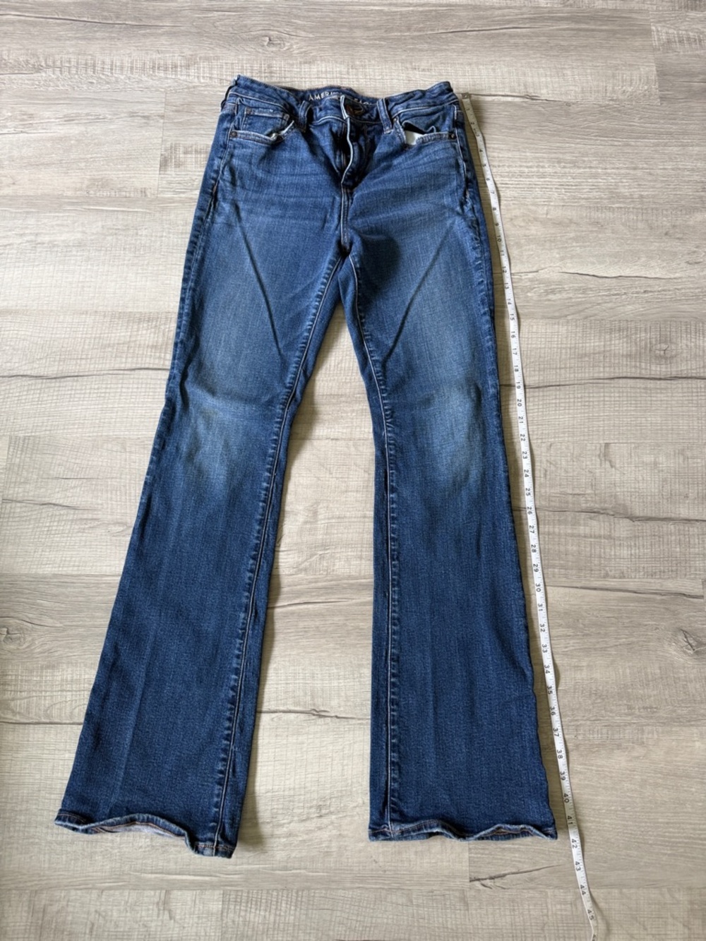 American Eagle Outfitters Dark Blue Kick Boot Jeans